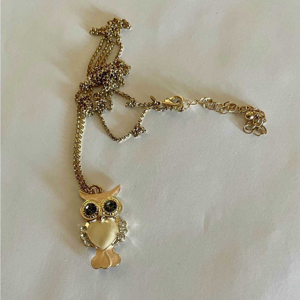 Cute NWOT Gold Owl Necklace - Picture 2 of 6